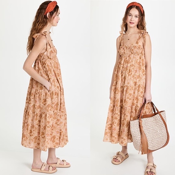 NWT ULLA JOHNSON Cordelia Dress in Meadow Size 10 - Picture 3 of 11